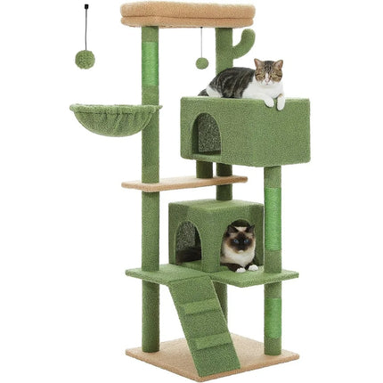 56.2-Inch Multi-Level Cat Tower with Hammock & Condos