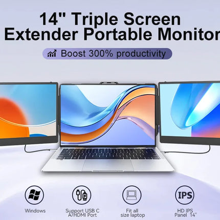 S2 14-Inch Triple-Screen Laptop Monitor Extender