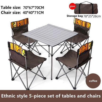 Foldable Aluminum Camping Table and Chair Set