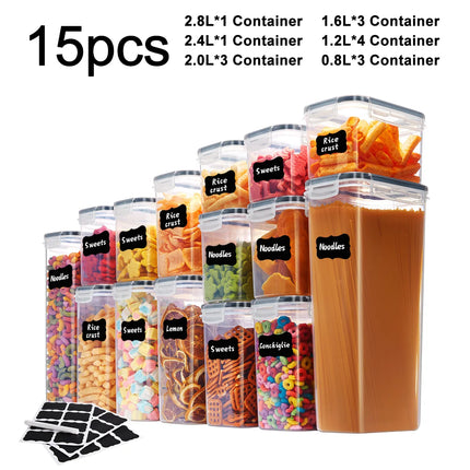 Clear Stackable Pantry Canister Set with Labels