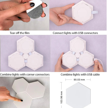 Modular Hexagonal LED Touch Wall Lights