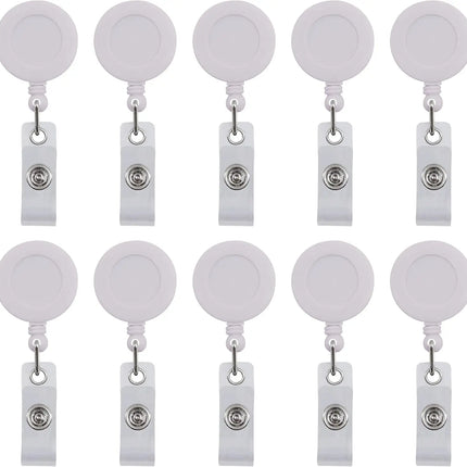 Retractable ID Badge Reels with Swivel Clips — 100-Pack