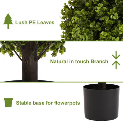 22-Inch Potted Boxwood Topiary Shrubs — 2-Piece Set