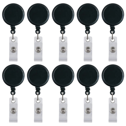 Retractable ID Badge Reels with Swivel Clips — 100-Pack
