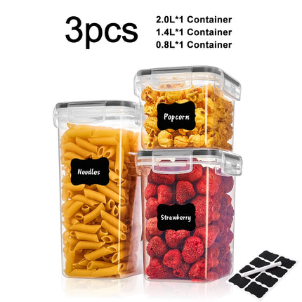Clear Stackable Pantry Canister Set with Labels