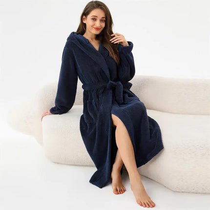 Women’s Embroidered Fleece Sleepwear Robe