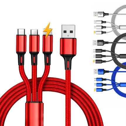 1.2 m 3-in-1 Nylon Braided Multi-Device Charging Cable