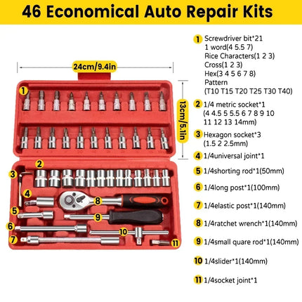 RoadReady 46-Piece Metric Socket and Bit Set