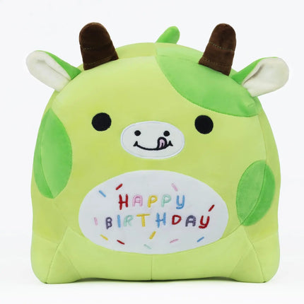 Green Cow Plush Pillow with PP Cotton Filling