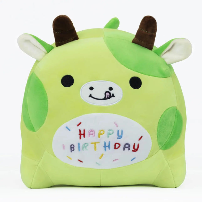 Green Cow Plush Pillow with PP Cotton Filling