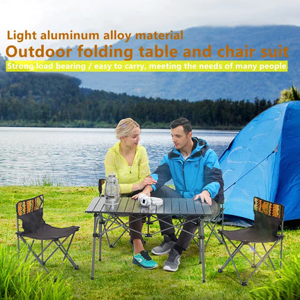 Foldable Aluminum Camping Table and Chair Set
