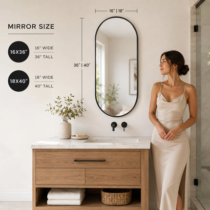Modern Haven Pill-Shaped Wall Mirror