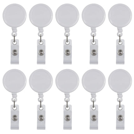 Retractable ID Badge Reels with Swivel Clips — 100-Pack