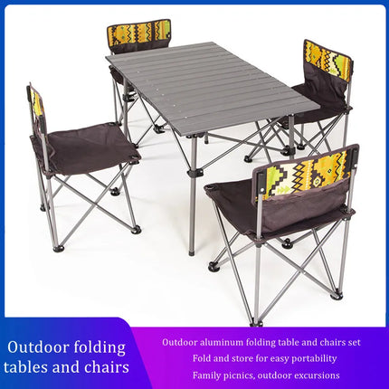 Foldable Aluminum Camping Table and Chair Set