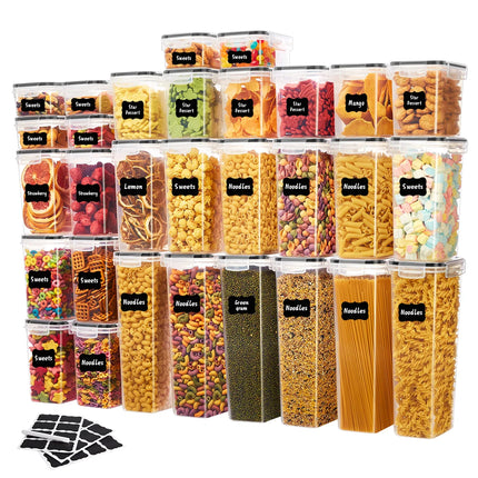 Clear Stackable Pantry Canister Set with Labels