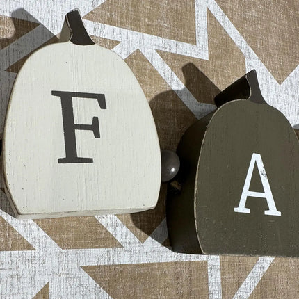 Fall Pumpkin Table Signs with Beads and Tassels — 4-Piece