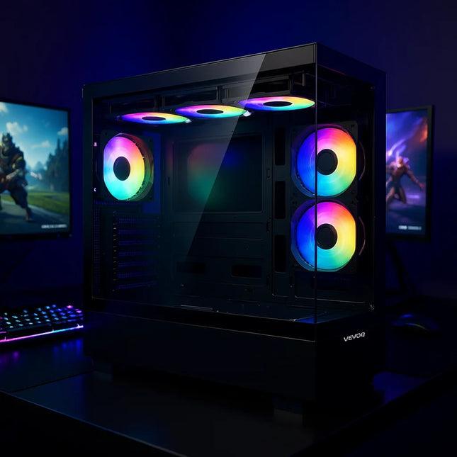 Mid-Tower ATX Gaming PC Case with Six ARGB Fans