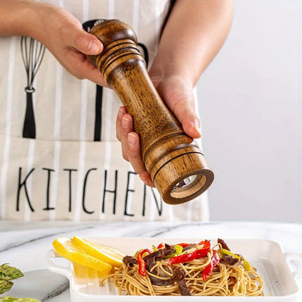 2-Piece Adjustable Wood Pepper Mill Set with Tray