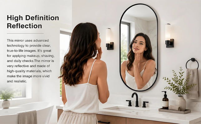 Modern Haven Pill-Shaped Wall Mirror