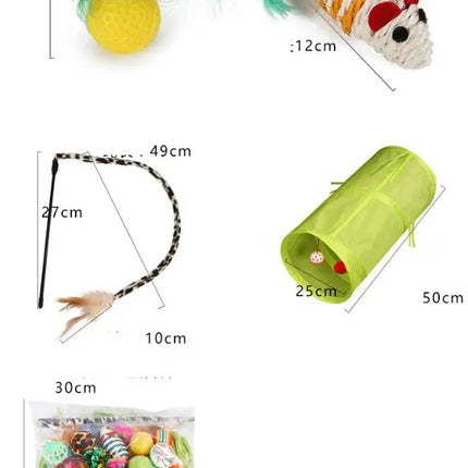 Cat Tunnel and Plush Mouse Toy Set