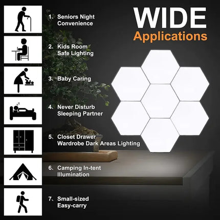 Modular Hexagonal LED Touch Wall Lights