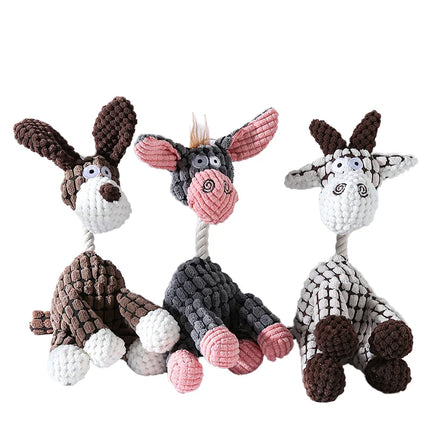 Plush Squeaker Dog Toy with Rubber Chew Surface