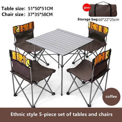 Foldable Aluminum Camping Table and Chair Set