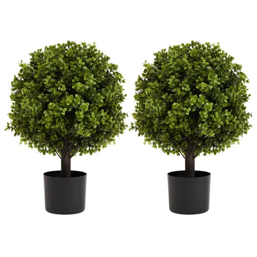 22-Inch Potted Boxwood Topiary Shrubs — 2-Piece Set