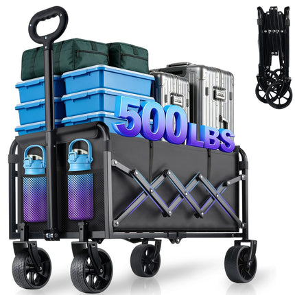 Collapsible Camping Wagon with Table & Swivel Wheels