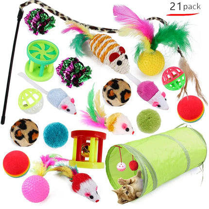 Cat Tunnel and Plush Mouse Toy Set