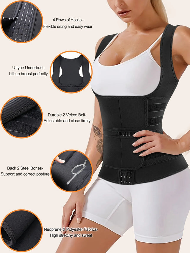Women's Double-Belt Waist Shaping Vest