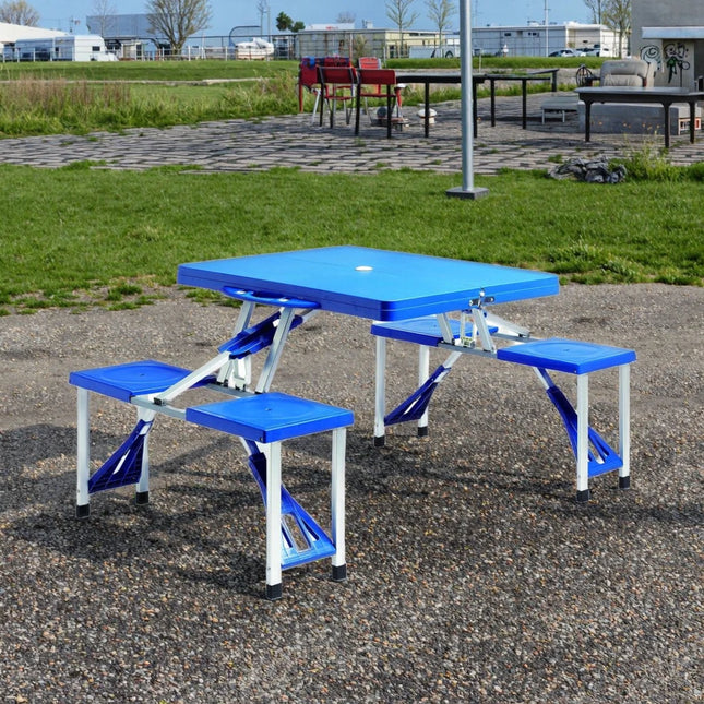 Foldable 4-Seat Outdoor Table and Chair Set