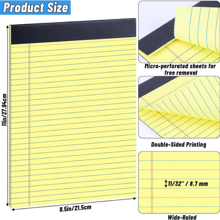 8.5 × 11-Inch Wide-Ruled Legal Pads — 48-Pack