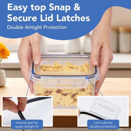 Clear Stackable Pantry Canister Set with Labels