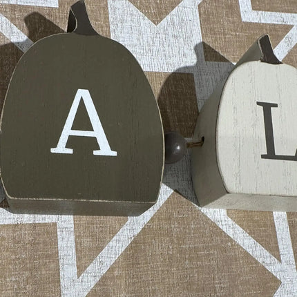 Fall Pumpkin Table Signs with Beads and Tassels — 4-Piece