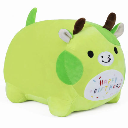 Green Cow Plush Pillow with PP Cotton Filling