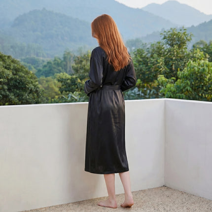 Women’s Lightweight Wrap Robe with Contrast Piping