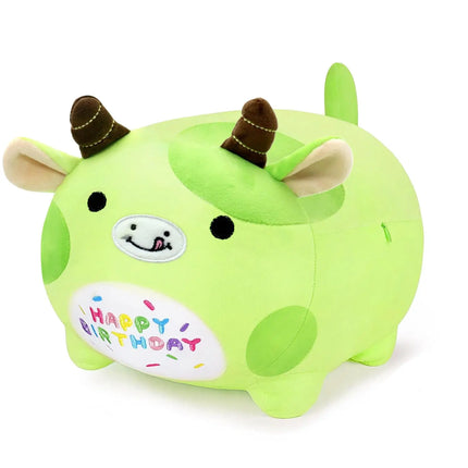 Green Cow Plush Pillow with PP Cotton Filling