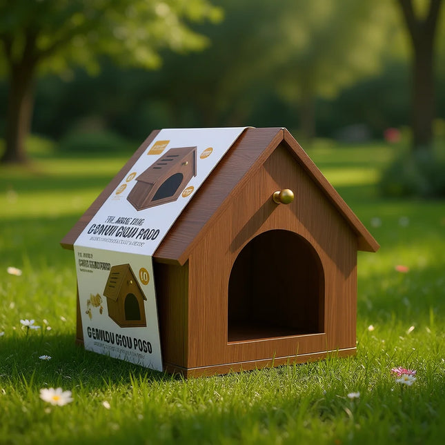 Wooden Indoor Cat House with Ventilated Roof