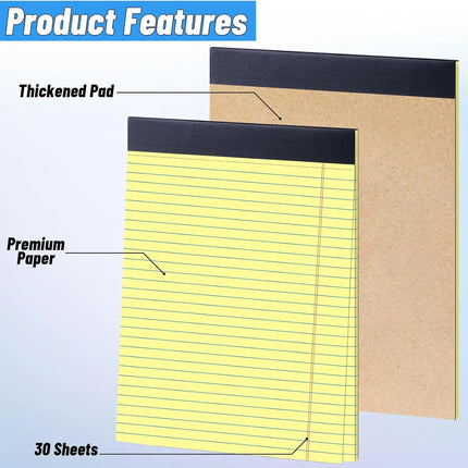 8.5 × 11-Inch Wide-Ruled Legal Pads — 48-Pack