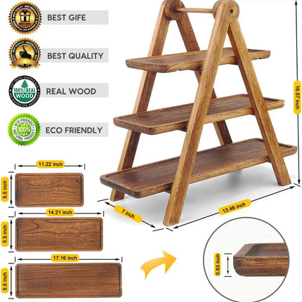 Manspdier 3-Tier Wooden Serving Stand