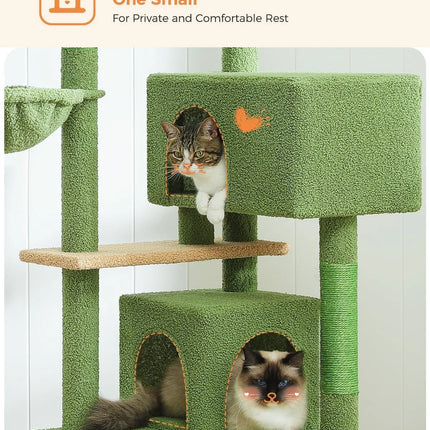 56.2-Inch Multi-Level Cat Tower with Hammock & Condos
