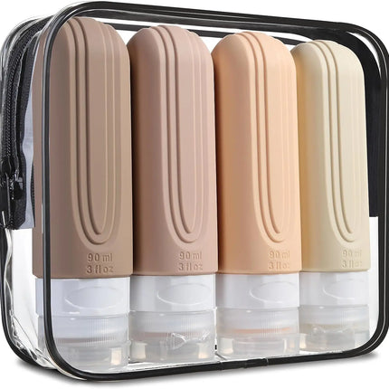 4-Piece 3 oz Silicone Travel Bottle Set