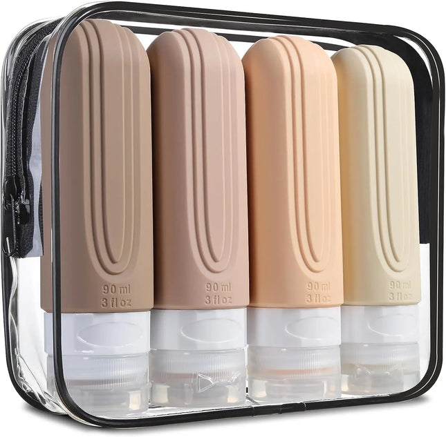 4-Piece 3 oz Silicone Travel Bottle Set