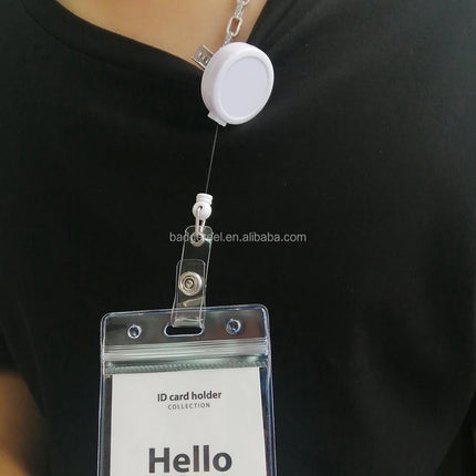 Retractable ID Badge Reels with Swivel Clips — 100-Pack