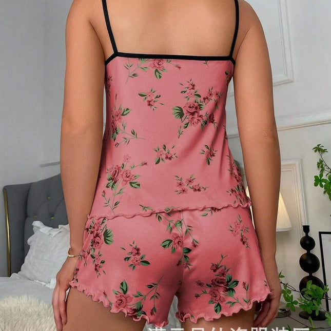Women's Cherry-Print Halter Lounge Set