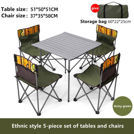 Foldable Aluminum Camping Table and Chair Set