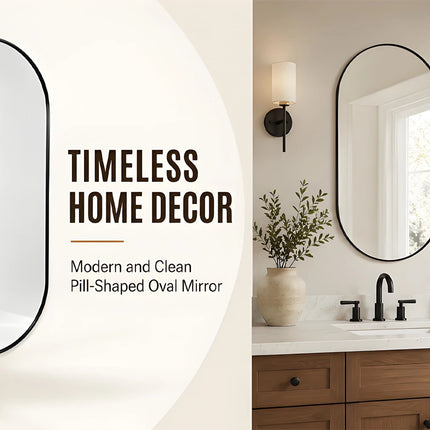 Modern Haven Pill-Shaped Wall Mirror