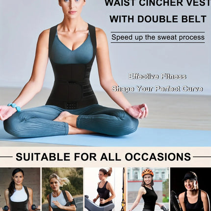 Women's Double-Belt Waist Shaping Vest