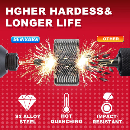 GEINXURN Impact Tough PH2 Magnetic Screwdriver Bit Set – 10 Piece